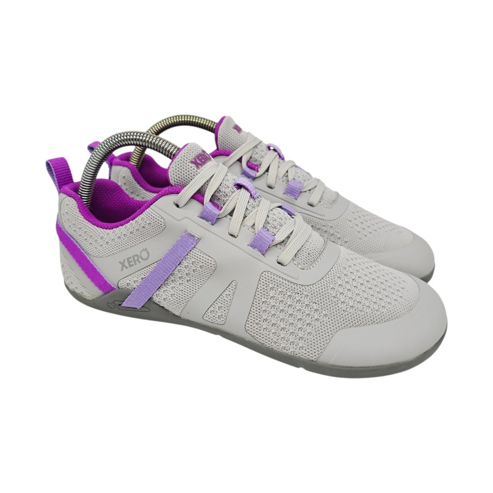 Xero Shoes Women's 9 Prio Neo Athletic Sneakers Gray Mesh Lace-Up Lightweight
